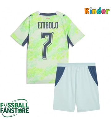 Schweiz Breel Embolo #7 Replik Auswärtstrikot Kinder WM 2026 Kurzarm (+ Kurze Hosen)